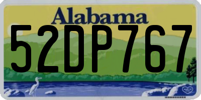 AL license plate 52DP767