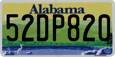 AL license plate 52DP820