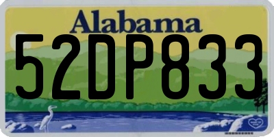 AL license plate 52DP833