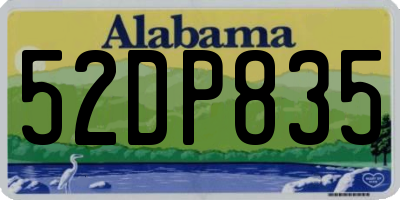 AL license plate 52DP835
