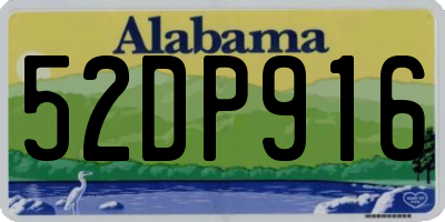 AL license plate 52DP916