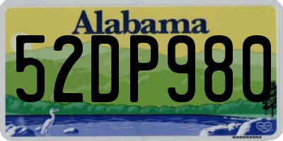 AL license plate 52DP980