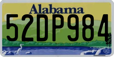 AL license plate 52DP984
