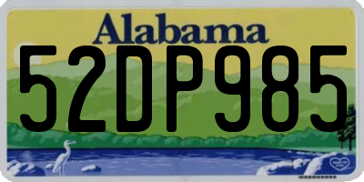 AL license plate 52DP985