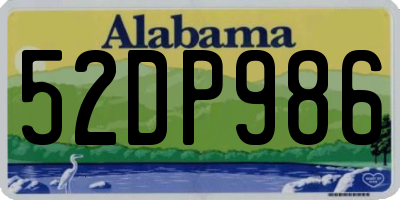 AL license plate 52DP986