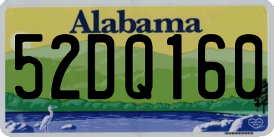 AL license plate 52DQ160
