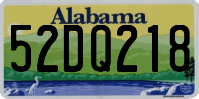 AL license plate 52DQ218