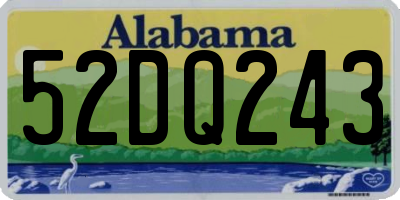 AL license plate 52DQ243
