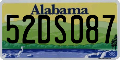AL license plate 52DS087