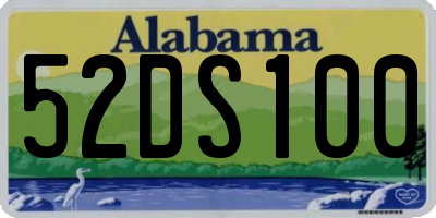 AL license plate 52DS100