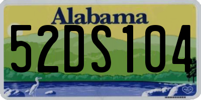AL license plate 52DS104