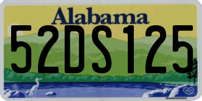 AL license plate 52DS125