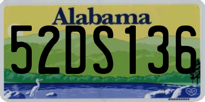AL license plate 52DS136