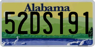 AL license plate 52DS191
