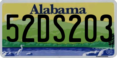AL license plate 52DS203