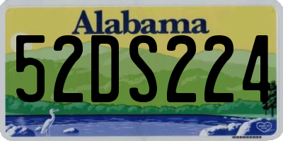 AL license plate 52DS224