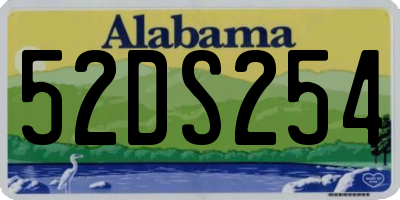 AL license plate 52DS254