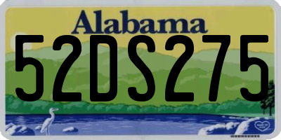 AL license plate 52DS275