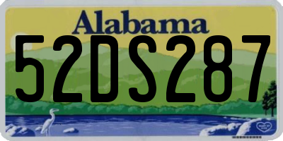 AL license plate 52DS287