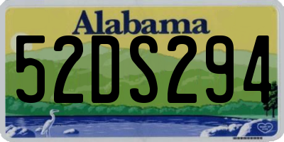 AL license plate 52DS294