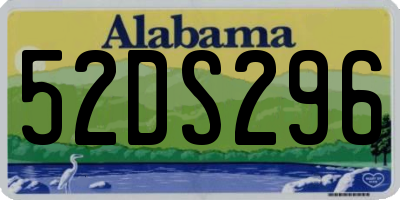 AL license plate 52DS296
