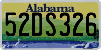 AL license plate 52DS326