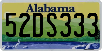 AL license plate 52DS333