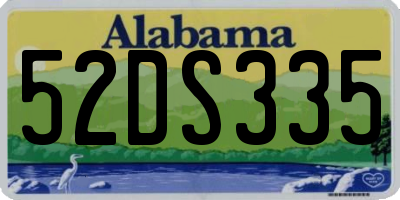 AL license plate 52DS335