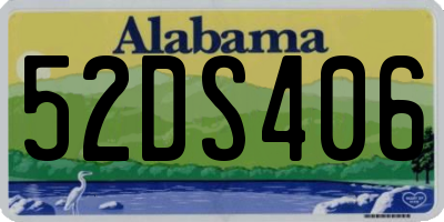 AL license plate 52DS406