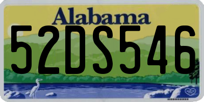 AL license plate 52DS546