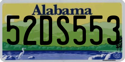 AL license plate 52DS553