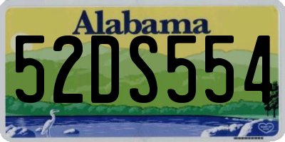 AL license plate 52DS554