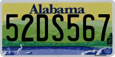 AL license plate 52DS567