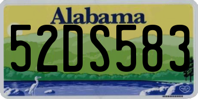 AL license plate 52DS583