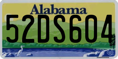 AL license plate 52DS604