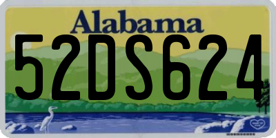 AL license plate 52DS624