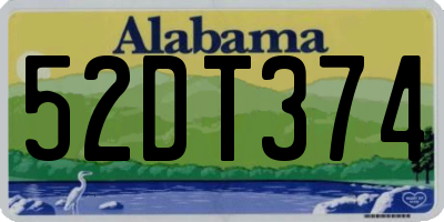 AL license plate 52DT374