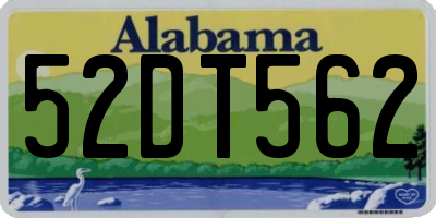 AL license plate 52DT562