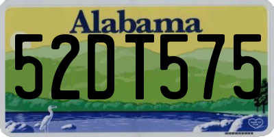 AL license plate 52DT575