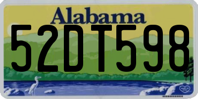 AL license plate 52DT598