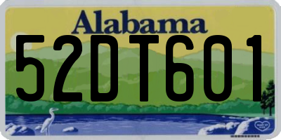 AL license plate 52DT601