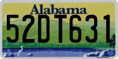 AL license plate 52DT631