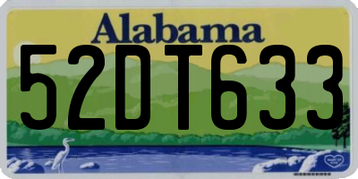 AL license plate 52DT633