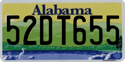 AL license plate 52DT655