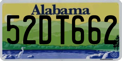 AL license plate 52DT662