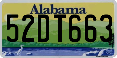AL license plate 52DT663