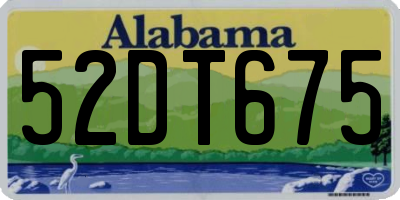 AL license plate 52DT675