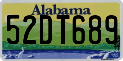 AL license plate 52DT689