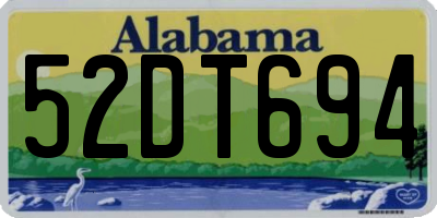 AL license plate 52DT694