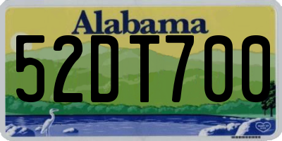 AL license plate 52DT700
